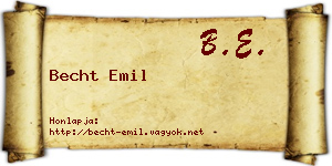 Becht Emil névjegykártya